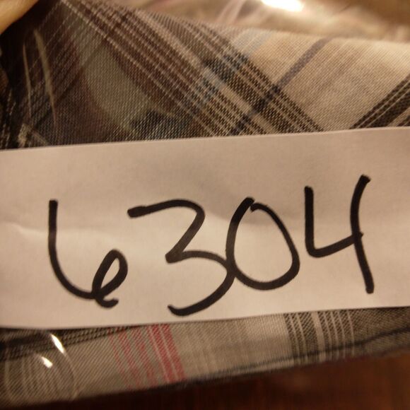 Bit & Bridle pearl snap shirt mens L Large gray plaid short sleeve western - Picture 8 of 8